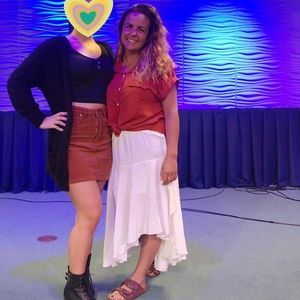 White High-Low skirt